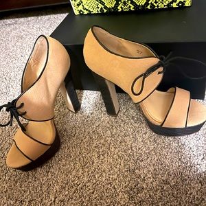 Lace Up Open Toe Heels